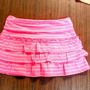 NWOT girls size 8 pink and white skirt